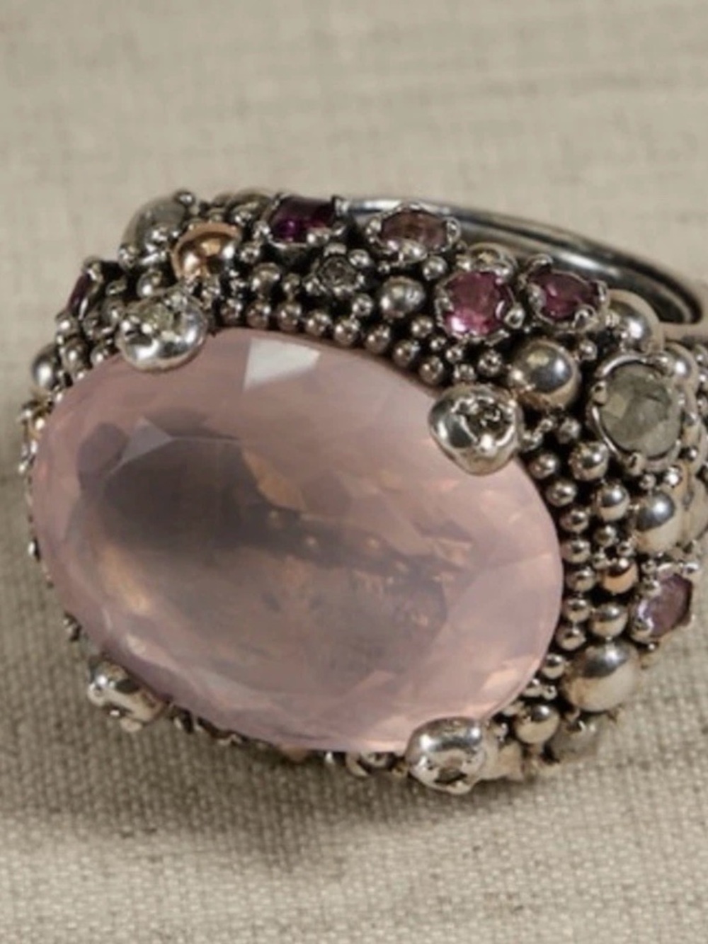 Banana Republic Ethnopur Rose Quartz ring